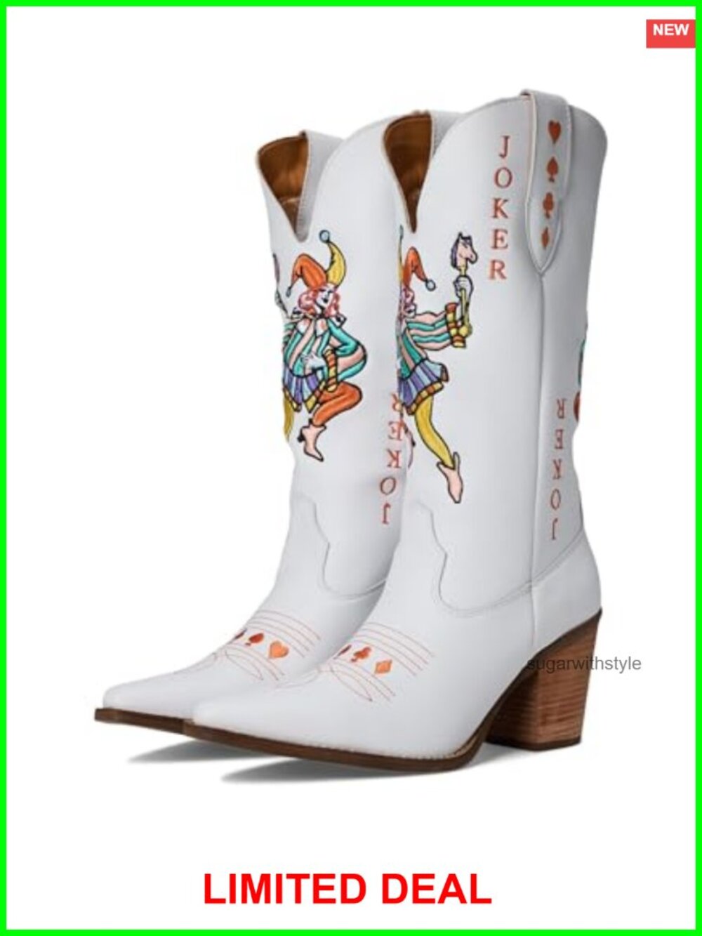 Dingo Joker Leather Snip Toe Pull On Mid Calf Boots Mid Heel 2-3"